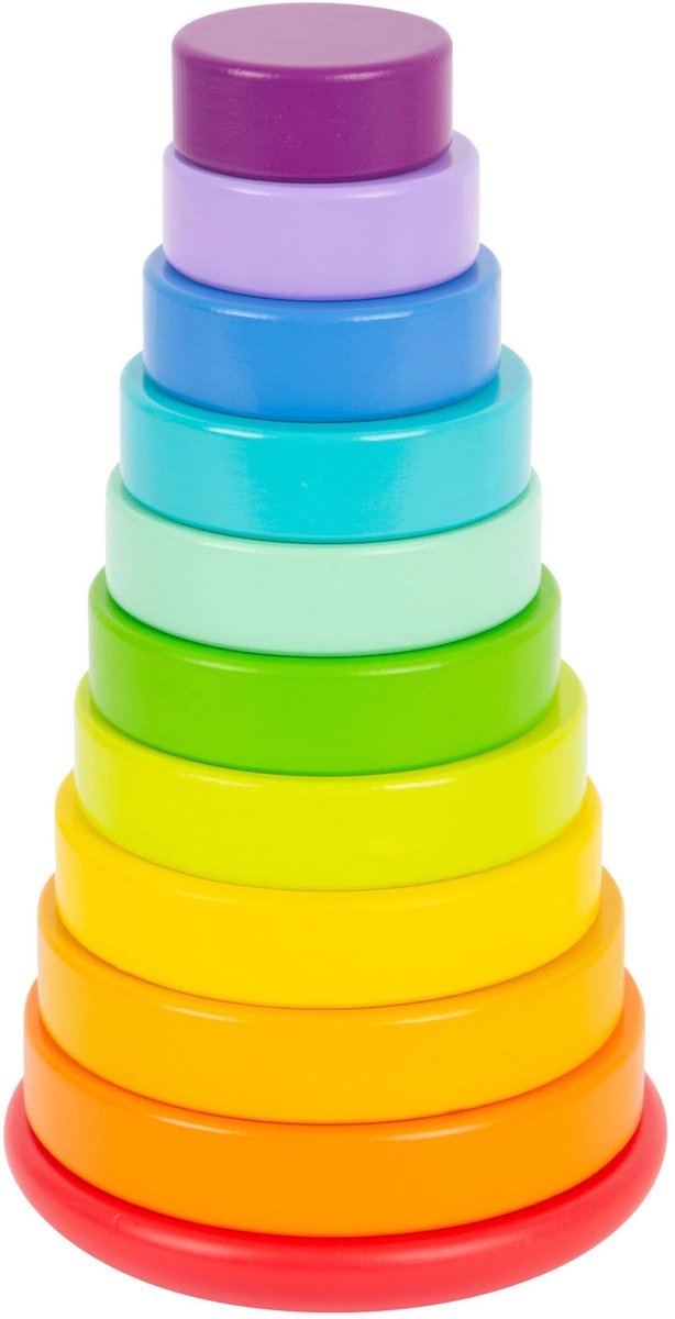 Small Foot - Houten Stapeltoren Regenboog, 11dlg.