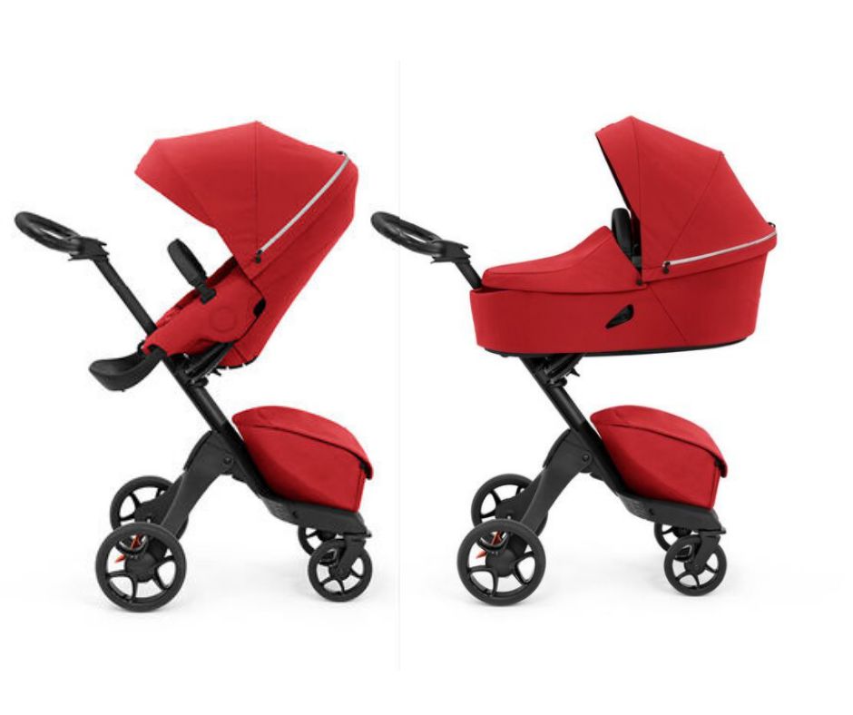 Set | Kinderwagen Stokke® Xplory® X Ruby Red met Maxi-Cosi Pebble Pro & Isofixbase & Adapterset