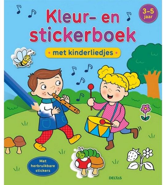 kleur- en stickerboek met kinderliedjes