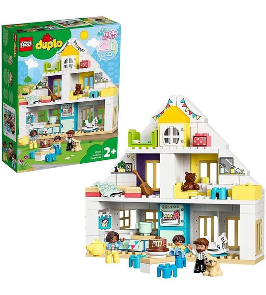 LEGO 10929 DUPLO Town Modulair Speelhuis 3-in-1 Set, Poppenhuis met Poppetjes en Dieren voor Kinderen van 2 Jaar en Ouder