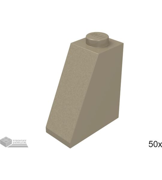 LEGO Dakpan 2x1x2, 60481 Donker tan 50 stuks