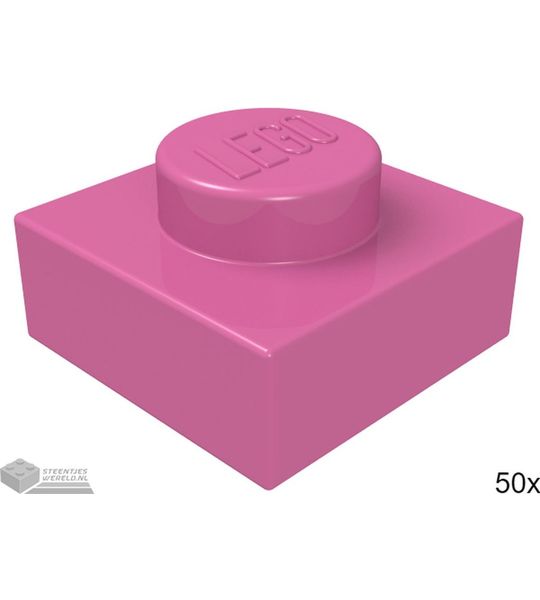 LEGO 3024 Donkerroze 50 stuks