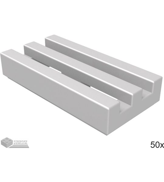 LEGO 2412b Plat zilver 50 stuks