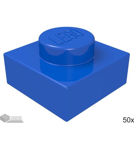 LEGO 3024 Blauw 50 stuks