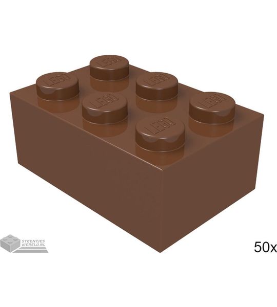 LEGO 3002 Roodbruin 50 stuks