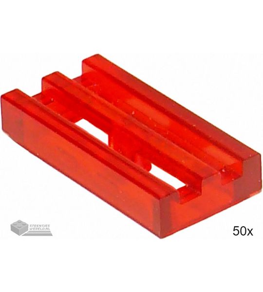 LEGO 2412b Doorzichtig rood 50 stuks