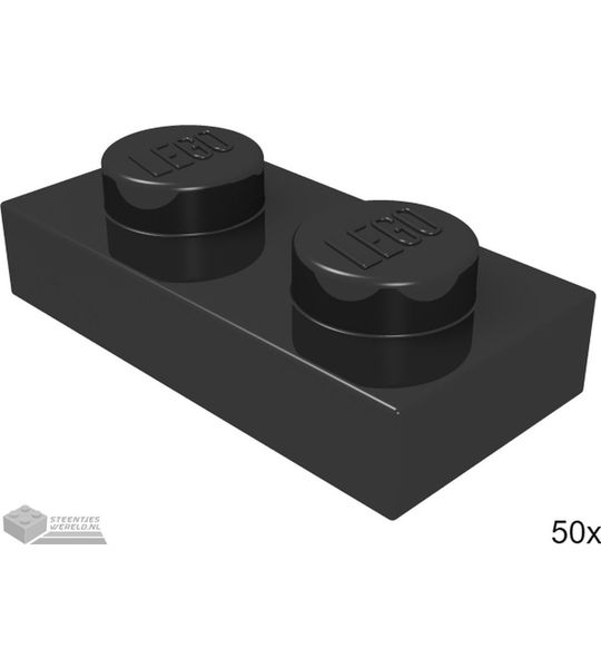 LEGO 3023 Zwart 50 stuks