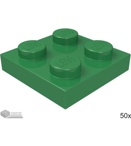 LEGO Plaat 2x2, 3022 Groen 50 stuks