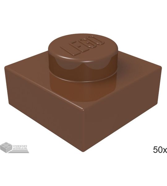 LEGO 3024 Roodbruin 50 stuks
