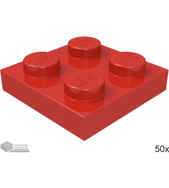 LEGO 3022 Rood 50 stuks