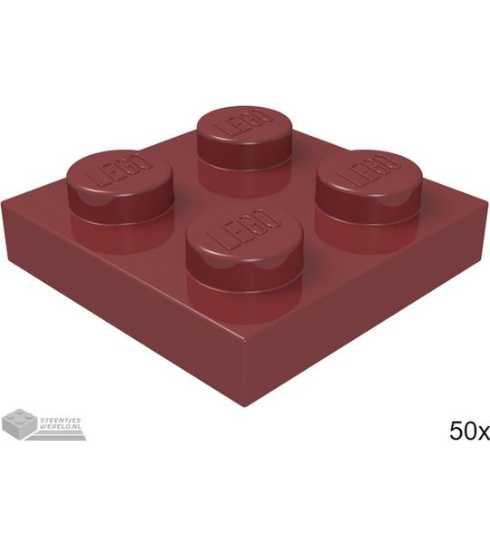 LEGO 3022 Donkerrood 50 stuks