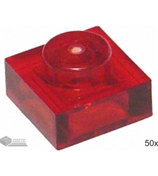 LEGO 3024 Doorzichtig rood 50 stuks
