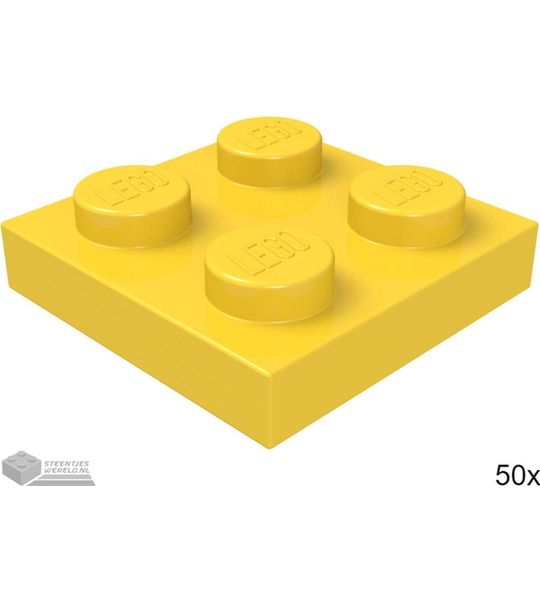 LEGO 3022 Geel 50 stuks