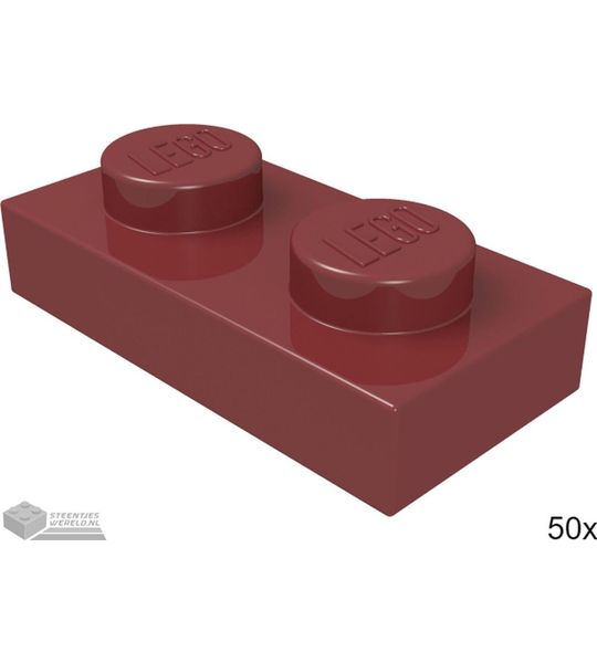 LEGO 3023 Donkerrood 50 stuks