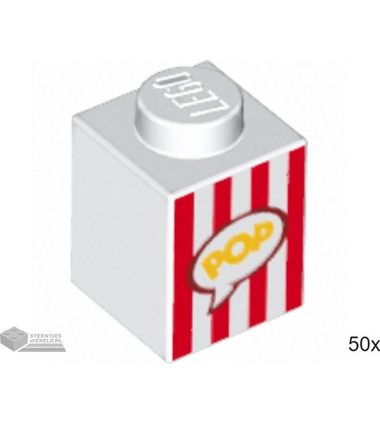 LEGO 3005pb028 Wit 50 stuks