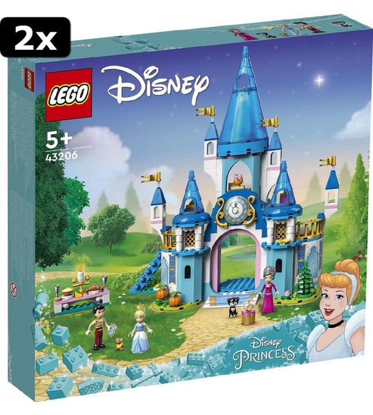 2x LEGO Disney Princess Het kasteel van Assepoester en de knapp