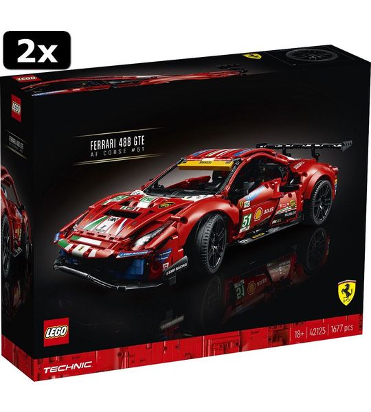 2x LEGO Technic Ferrari 488 GTE