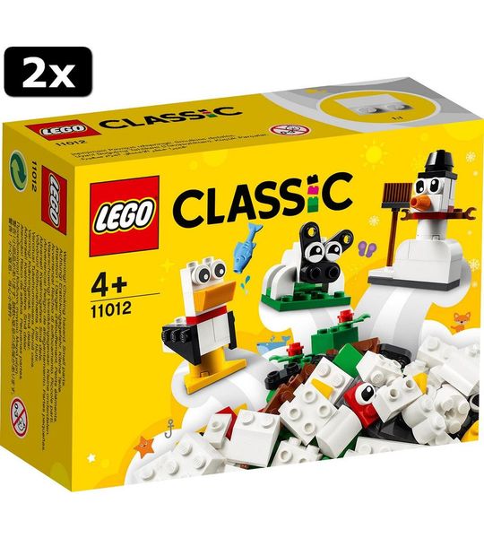 2x LEGO Classic Creatieve witte stenen