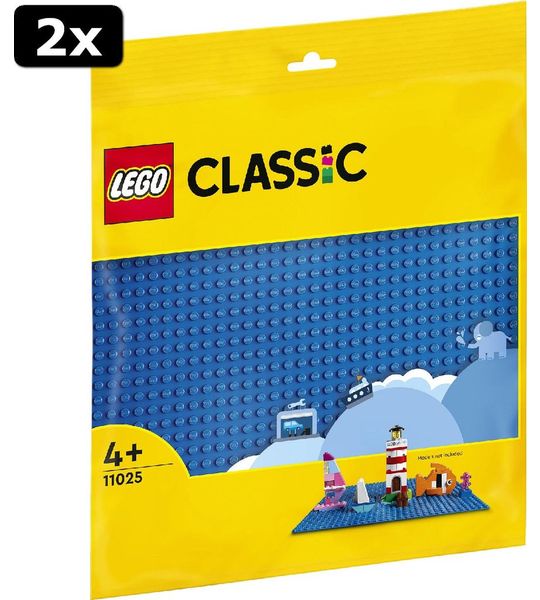 2x LEGO Classic Blauwe Bouwplaat