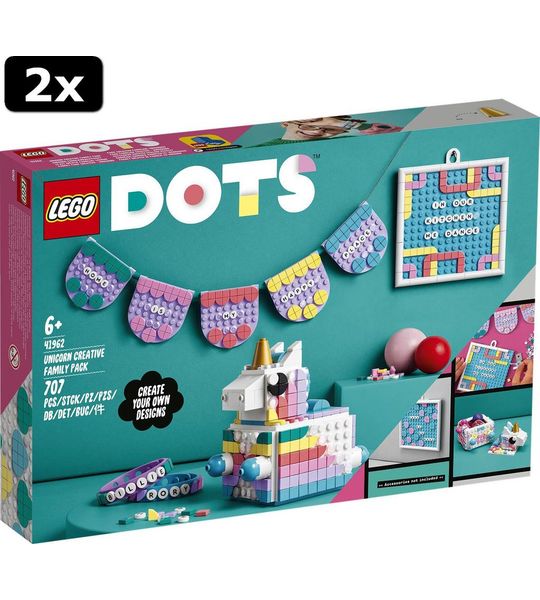 2x LEGO DOTS Eenhoorn creatieve gezinsset