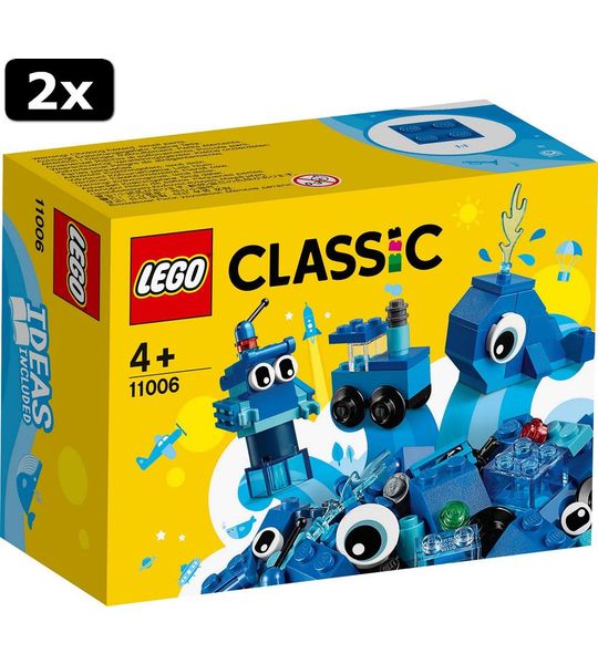 2x LEGO Classic Creatieve blauwe stenen