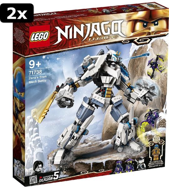 2x LEGO Ninjago Zane AND apos;s Titanium Mecha Duel