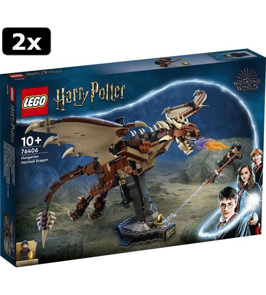 2x LEGO Harry Potter Hongaarse Hoornstaart draak