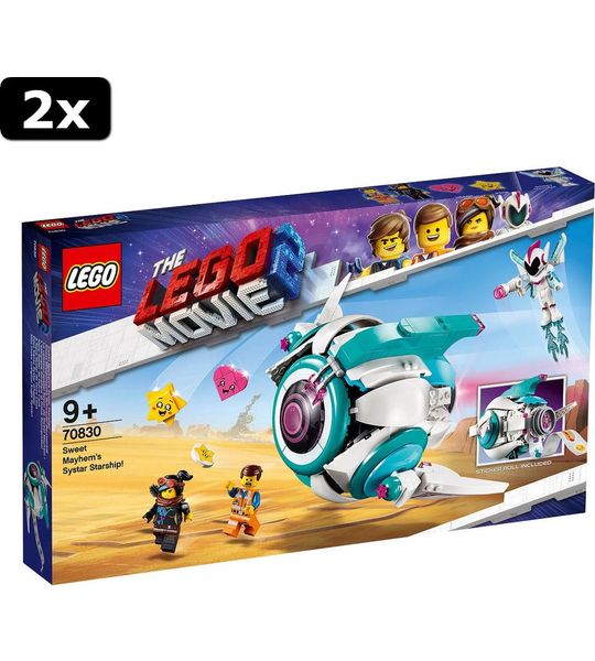 2x LEGO MOVIE 2 Lieve Chaos AND apos; Systar ruimteschip