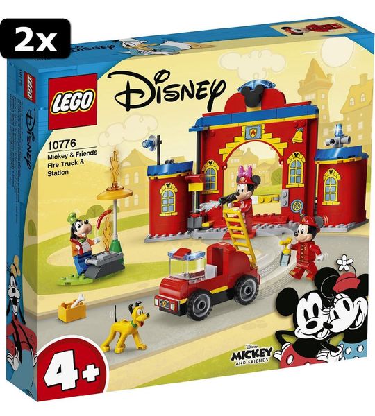 2x LEGO Disney Mickey en Friends brandweerkazerne en auto