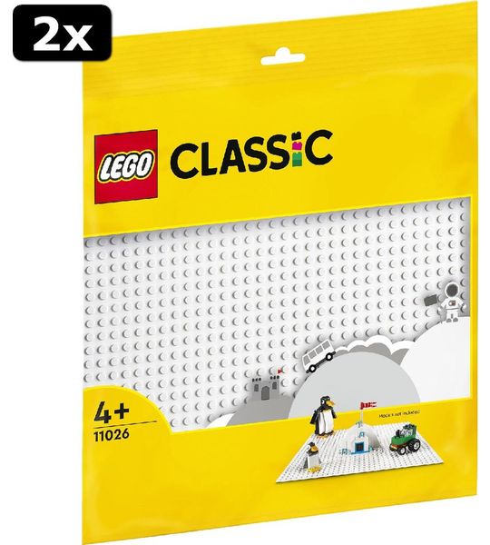 2x LEGO Classic Witte Bouwplaat