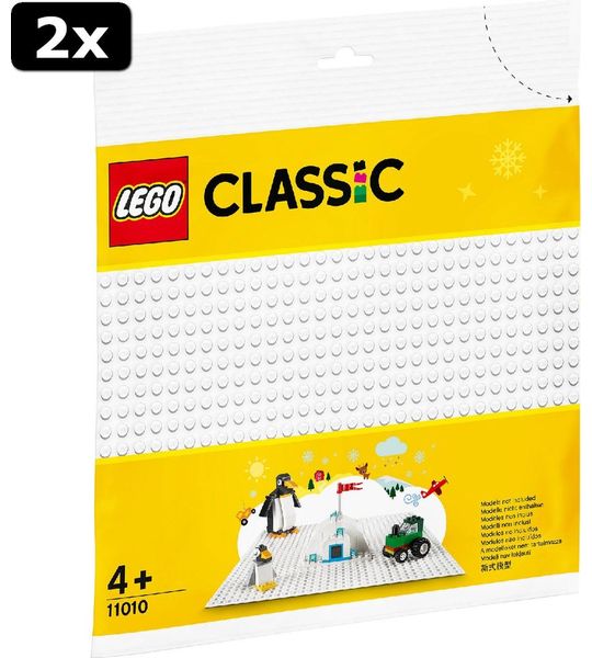 2x LEGO Classic Witte bouwplaat