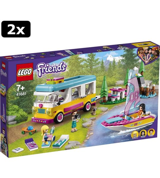 2x LEGO Friends Boscamper en zeilboot