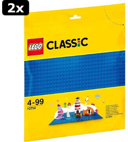 2x LEGO Classic Blauwe basisplaat