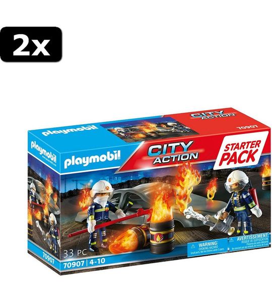 2x Playmobil Starterpack brandweeroefeningen