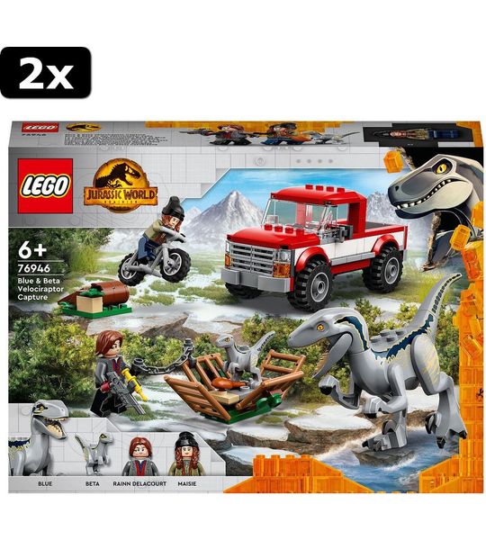 2x LEGO Jurrasic World Blue  AND  Beta Velociraptorvangst