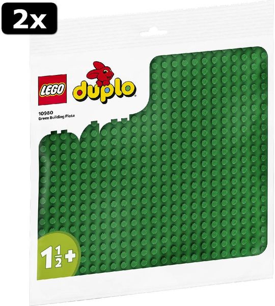2x LEGO DUPLO Groene Bouwplaat