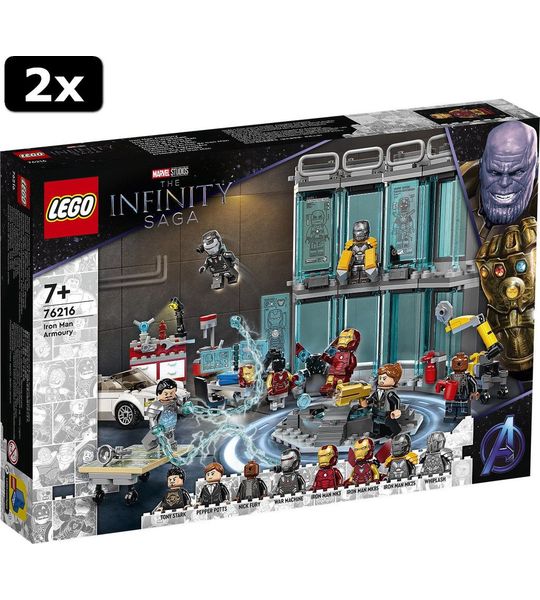 2x LEGO Super Heroes Iron Man Wapenkamer