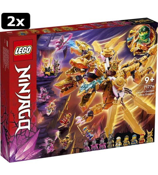 2x LEGO Ninjago Lloyds Gouden Ultra Draak