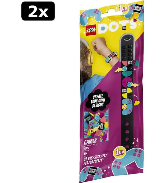 2x LEGO DOTS Gamer - armband met bedeltjes