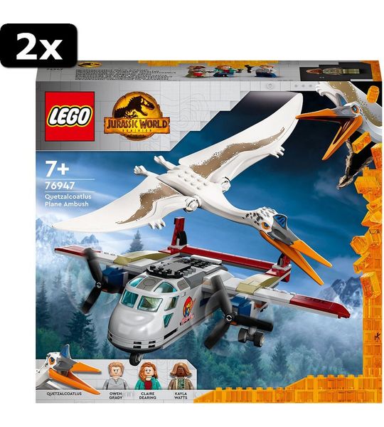 2x LEGO Jurrasic World Quetzalcoatlus Vliegtuig Hinderlaag