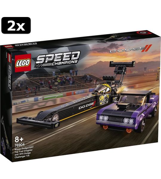 2x LEGO Speed Champions Mopar Dodge SRT en 1970 Dodge Challenge