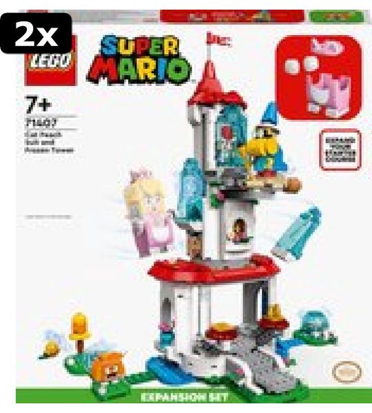 2x LEGO Super Mario Uitbreidingsset: Kat-Peach-uitrusting en IJstoren - 71407