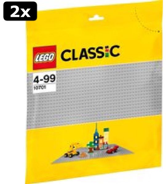2x LEGO Classic Grijze Bouwplaat - 11024