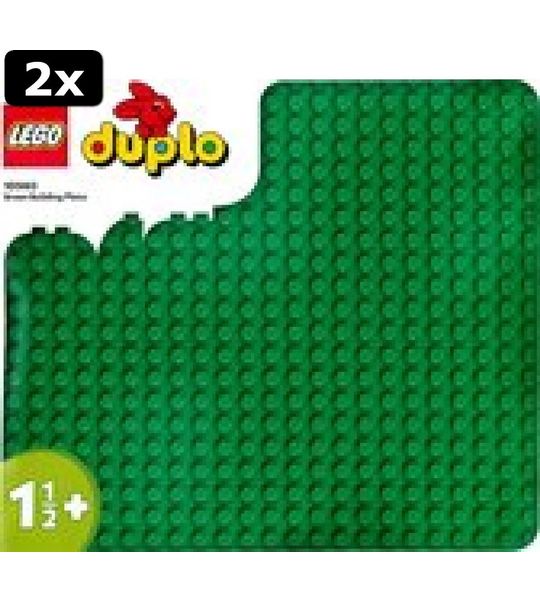 2x LEGO DUPLO Groene Bouwplaat - 10980
