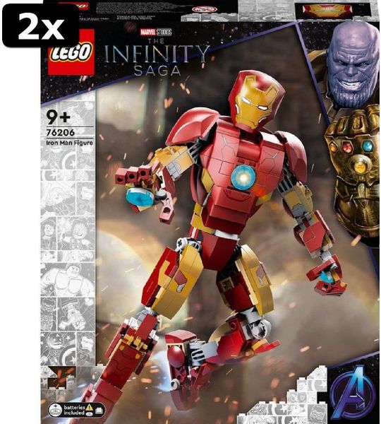 2x LEGO Marvel Iron Man Figuur - 76206