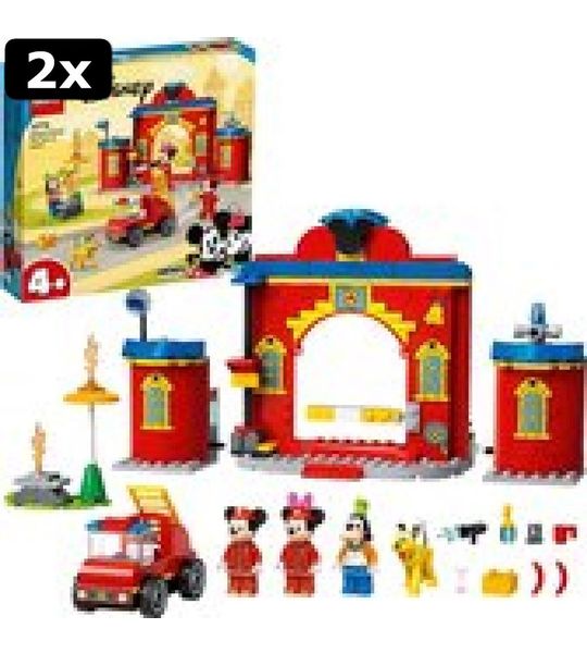2x LEGO Disney Mickey & Friends Brandweerkazerne & Auto - 10776