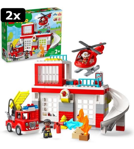 2x LEGO DUPLO Brandweerkazerne & Helikopter - 10970