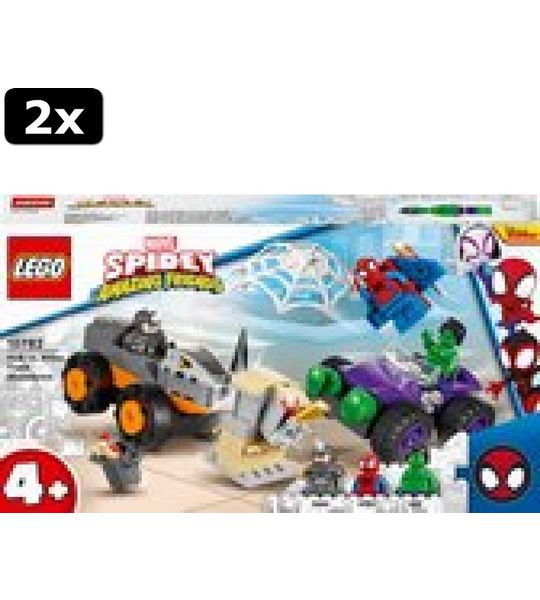 2x LEGO Marvel Spider-Man Hulk vs. Rhino truck duel - 10782