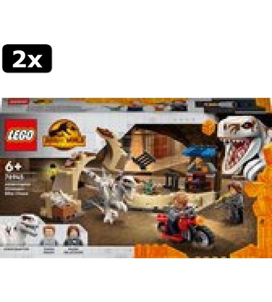 2x LEGO Jurassic World Atrociraptor Dinosaurus Achtervolging - 76945