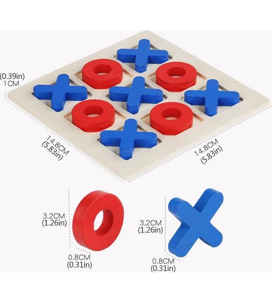 Boter, Kaas En Eiren Bordspel - Houten Interactieve Bordspel - Wooden Tic Tac Toe Game